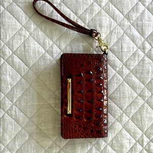 Elegant Brown Brahmin wristlet